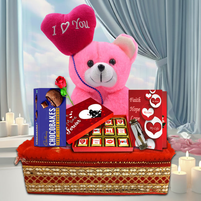 Valentine’s Day Love Gift Hamper for Girlfriend & Wife | Romantic Surprise Gift for Couples