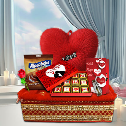 Romantic Valentine’s Day Love Hamper | Special Gift for Girlfriend, Wife & Partner | Valentine Surprise Box