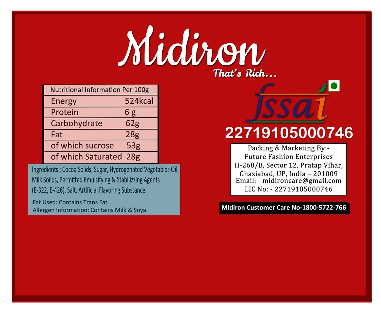 Midiron fssai Number