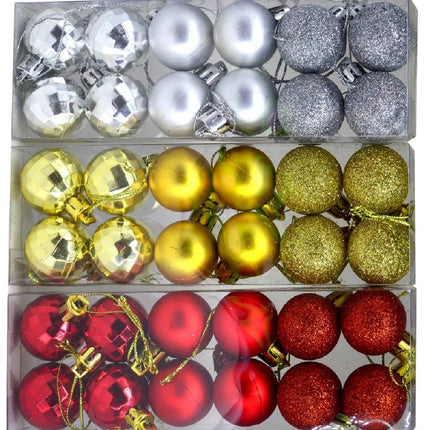 Assorted Christmas ball ornaments in silver, gold, and red in a box.
Christmas hanging ball
Merry Christmas hanging ball
Christmas tree decoration
Xmas tree hanging ornament
Christmas bauble