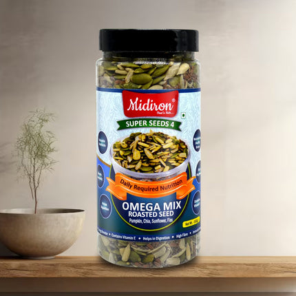 Omega Roasted Mix Seeds - High-Protein, Fiber-Rich Snack for Heart Health, Weight Loss & Energy Boost (250g) - Midiron