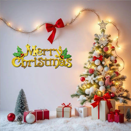 Christmas banner for home
Christmas tree hanging banner
Merry Christmas hanging décor
Red Christmas door décor