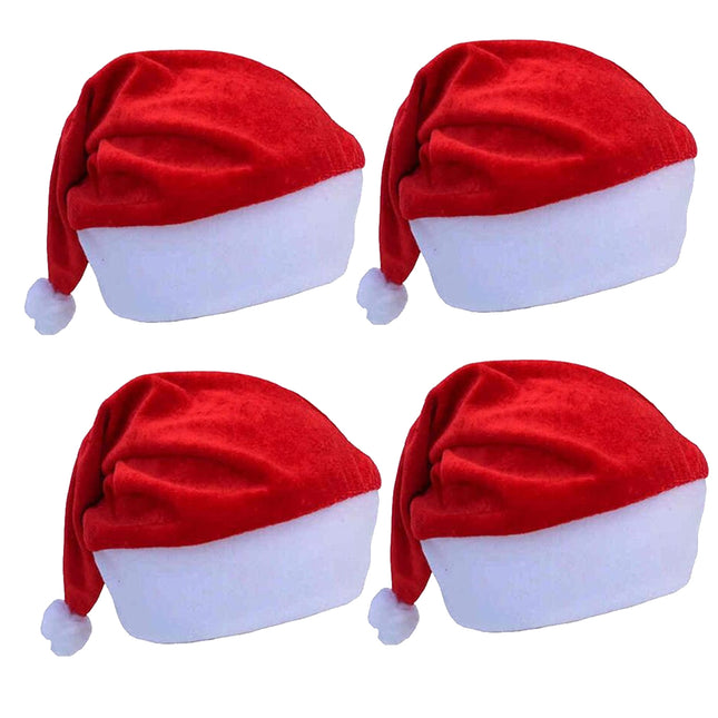 Christmas Cap for Kids & Adults | Classic Red Santa Hat for Christmas, Xmas & New Year Celebration | Perfect Party Wear Accessory for School Events, Family Gatherings, Holiday Decorations & Festive Fun