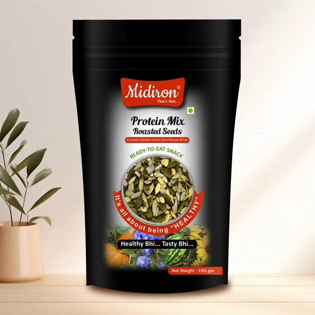 Protein Mix Super Seeds Blend (100g) – High-Protein Roasted Seed Mix for Muscle Health, Digestion & Energy - Midiron