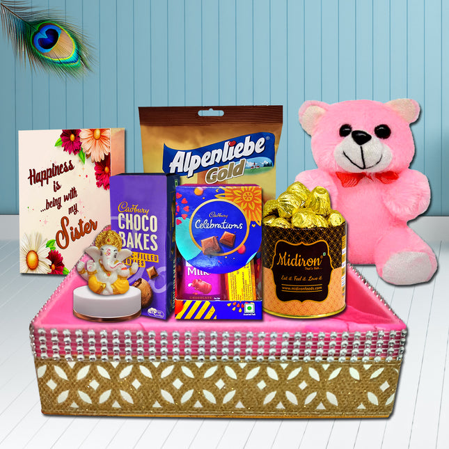 Rakhi Delight Gift Hamper for Sister - Raksha Bandhan Gift Sister, The Best Gift Of Raksha Bandhan, The Best Rakhi Gift