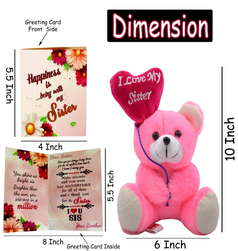 Best Gift for Sister's Birthday, Best Birthday gift, Greeting Card with Teddy 