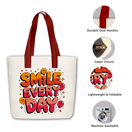 Tote Bag with Zipper Closure
Tote Bag for Daily Use
Handbag for Girls College Use
Tote Bag for Shopping