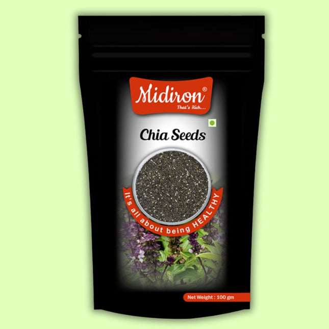 Chia seed for Weight Loss, High in Proteins & Calcium 100gm - Midiron