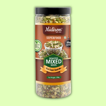 Roasted MIx Seeds | 6-in-1 Super Seeds Mix (550g) - Midiron