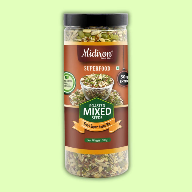 Roasted MIx Seeds | 6-in-1 Super Seeds Mix (550g) - Midiron