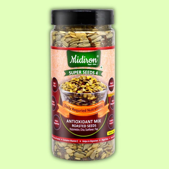 Antioxidant Mix Roasted seeds | Super Seeds-4 250 gm - Midiron