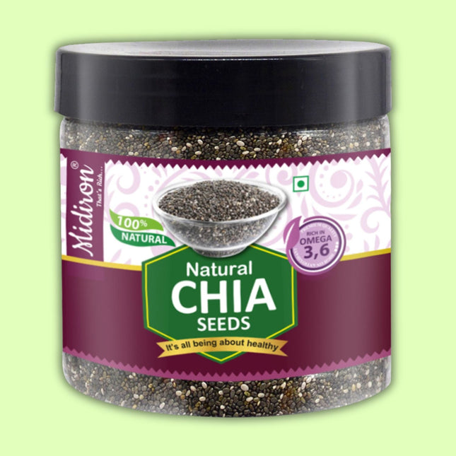 Natural Raw Chia Whole Seeds 350gm - Midiron