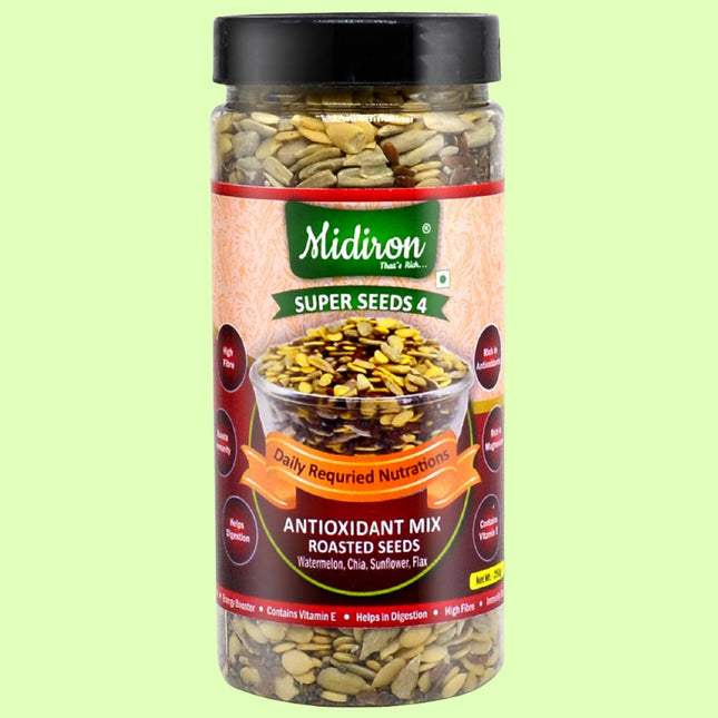 Antioxidant Mix Seeds, Trail Mix, Rich in Antioxidant, 4-in-1 Ready to Eat 550 gm - Midiron