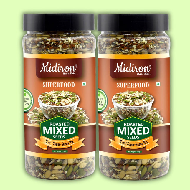 Roasted MIx Seeds | 6-in-1 Super Seeds Mix - Midiron