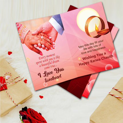 antique karwa chauth thali for married women
Kakrwa chauth thali with greeting card
karwa chauth thali with wih card
greeting card for karwa chauth