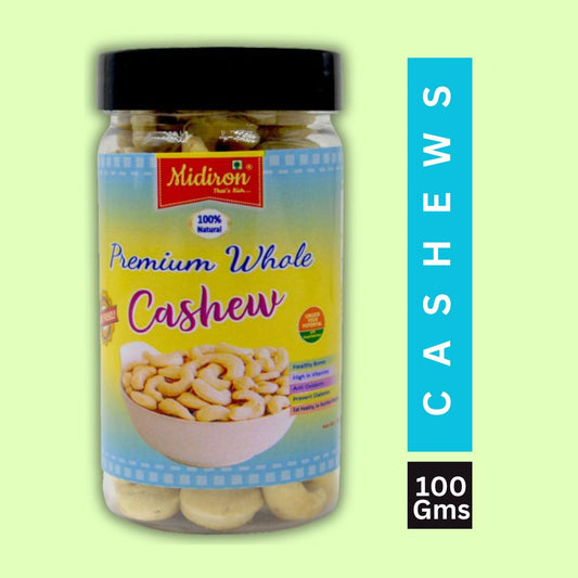 Natural Premium Whole Raw Cashew in Jar Cashews  (100 g)