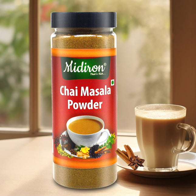 Chai Masala Powder - Premium Spiced Tea Mix with Cardamom, Ginger, Clove & Cinnamon - Homemade Natural Tea Masala for Immunity (90GMS) - Midiron