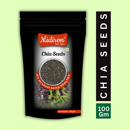 Chia seed for Weight Loss, High in Proteins & Calcium 100gm - Midiron