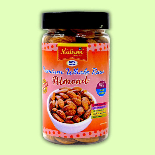 Natural Premium Whole Row Almonds in Jar Almonds  (100 g)