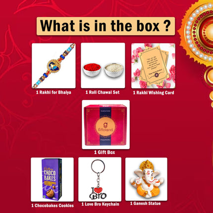 Raksha Bandhan Gift Box - Rakhi Gift Hamper, Rakhi Combo For Brother, Rakhi Set With Sweets