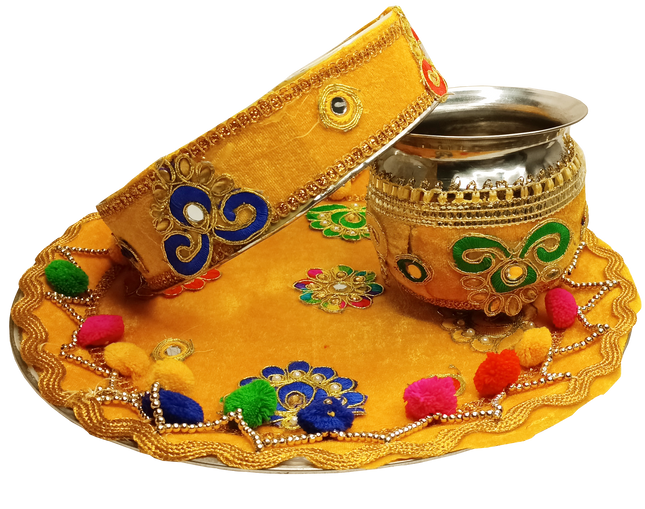 karwa chauth thali with sieve
karwa chauth thali with lota
karwa chauth pooja thali with diya
karwa chauth thali with pooja accessories