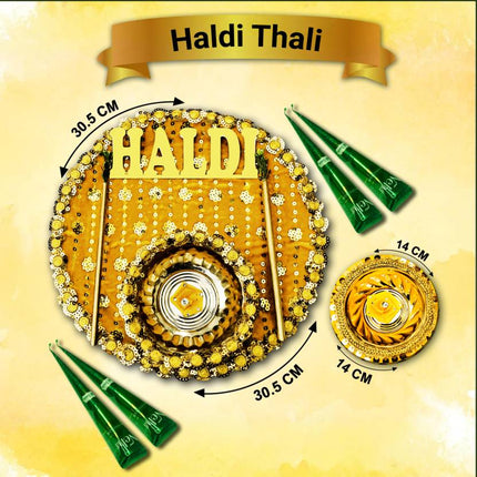 Wedding thali seta
Haldi ceremony decor
Pooja thali set for Haldi
Haldi ceremony essentials
Wedding ritual accessories
Haldi pooja celebration