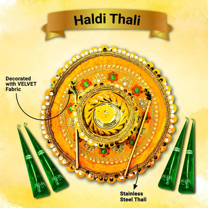 Wedding thali set
Haldi ceremony decor
Pooja thali set for Haldi
Haldi ceremony essentials
Wedding ritual accessories
Haldi pooja celebration