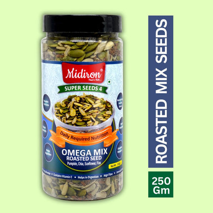 Omega Mix Roasted Seeds | Organic Roasted Seeds | Super Seeds-4 (550g) - Midiron