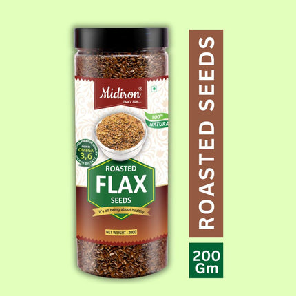 Roasted Flax Seed Brown Flax Seeds  (200 gm) - Midiron