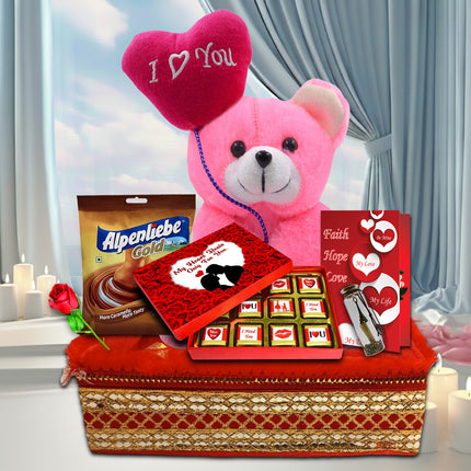 romantic gift for girlfriend valentine
romantic gift for boyfriend valentine
love gift for couples
valentine day special hamper
all in one valentine gift
