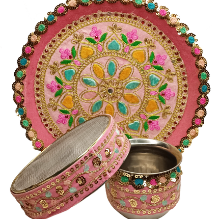 traditional karwa chauth thali
stylish karwa chauth pooja thali
karwa chauth pooja thali for ladies
karwa chauth festival thali