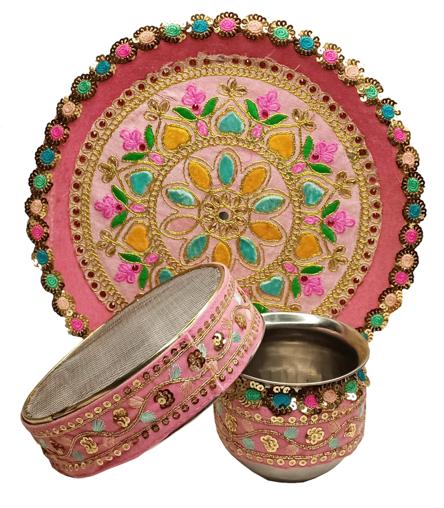 traditional karwa chauth thali
stylish karwa chauth pooja thali
karwa chauth pooja thali for ladies
karwa chauth festival thali