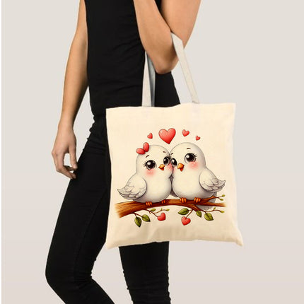 Tote bag with cartoon birds design held by a person
large canvas bag for women
heavy duty tote bag for women