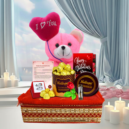 unique valentine gift hamper
valentine day couple gift
valentine romantic combo gift
valentine week love gift