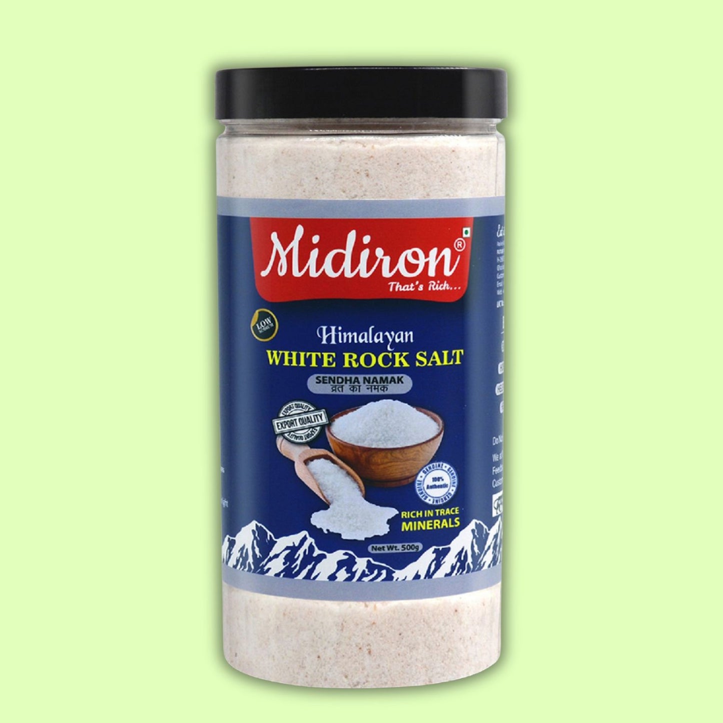 Midiron Himalyan White Rock salt 1 kg